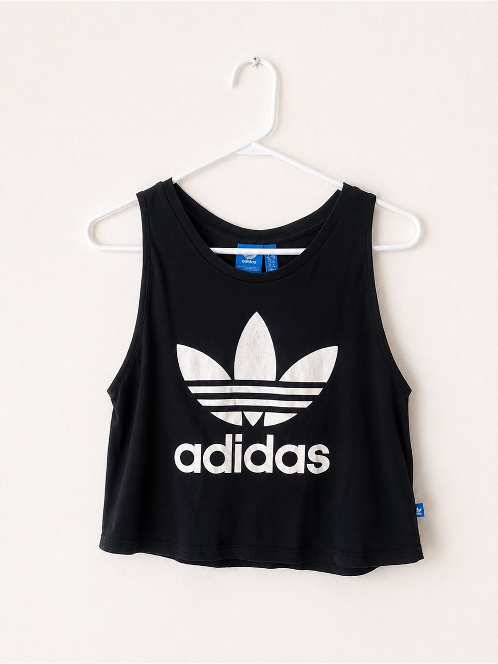 Adidas Originals Trefoil Logo Cropped Tank Top Black | Size M